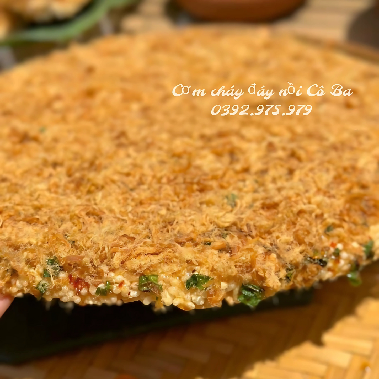 cơm cháy đáy nồi gạo tẻ siêu chà bông không cay