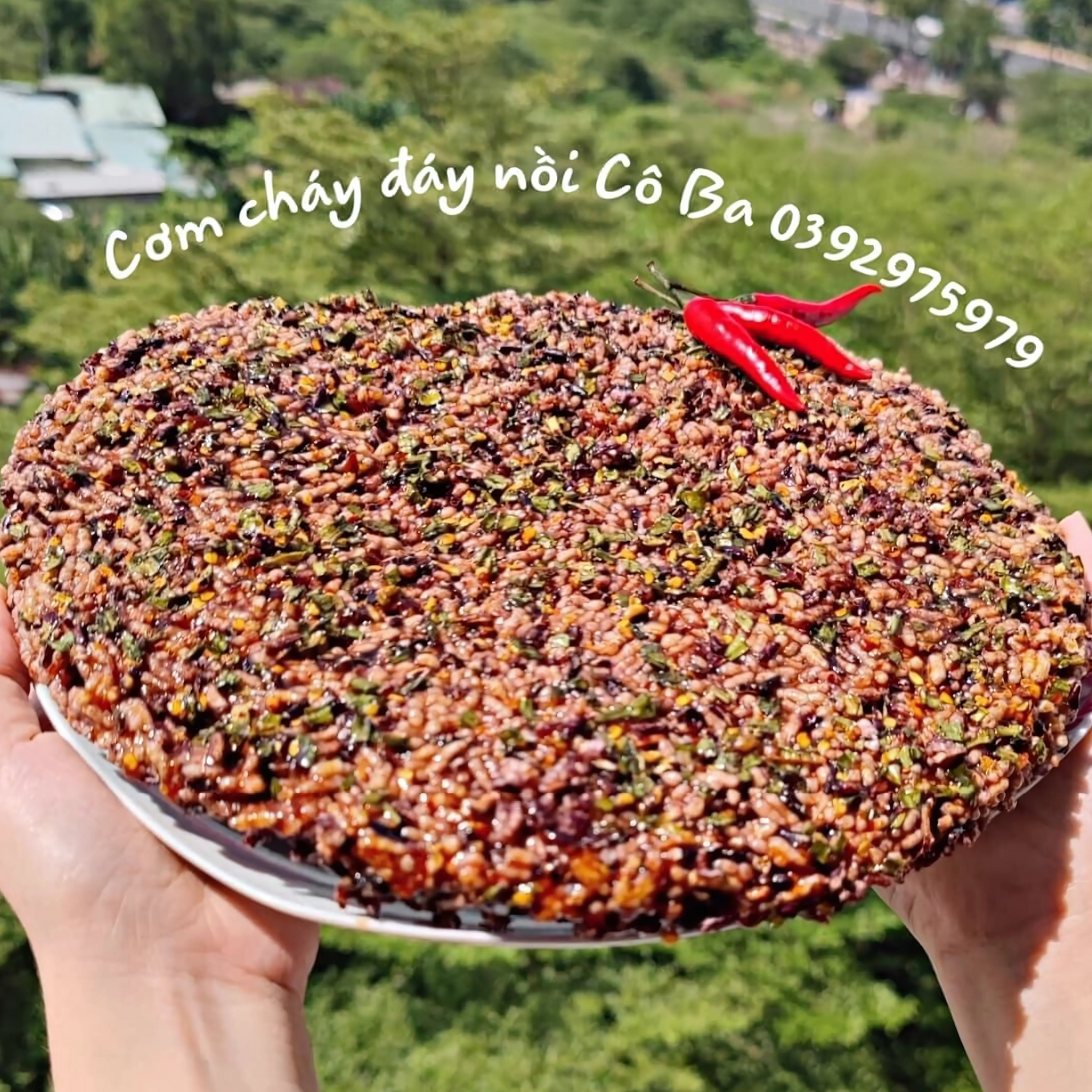 cơm cháy mắm hành đáy nồi gạo lứt siêu cay, món ăn truyền thống